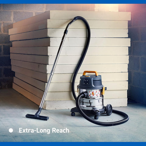 Vacmaster 20L Wet & Dry Industrial Vacuum Cleaner – 1600W Motor, Dual HEPA 13 Filtration, L-Class Dust Extractor – UK