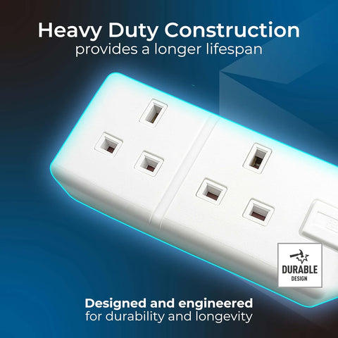 Two Socket Heavy Duty Extension Lead 4m Unswitched