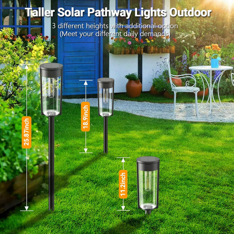 LETMY 4 Pack Solar Lights Outdoor Garden with Warm White Tungsten Filament