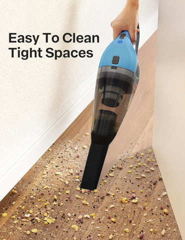 Cordless Handheld Vacuum Cleaner, 8Kpa Powerful Suction Lightweight Portable Mini Vac with 25–30Mins Runtime, Rechargeable Quick Charge Vacuum for Home, Car, Carpet, Pet Hair & Stairs Cleaning