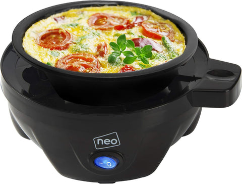 3-in-1 Electric Egg Cooker Boiler Poacher & Omelette Maker with Timer – Black & Clear