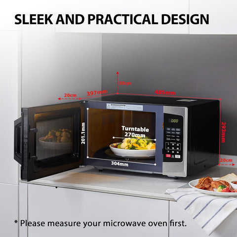 23L Digital Microwave Oven with Express Cook, Auto Defrost & Timer