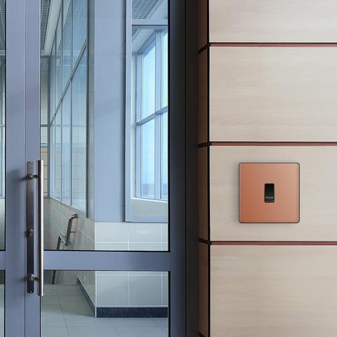 BG Electrical Single Retractive Press Switch, Screwless Front Plate, Round Edges, 1 Way, Evolve, Polished Copper, 10A, PCDCP14B