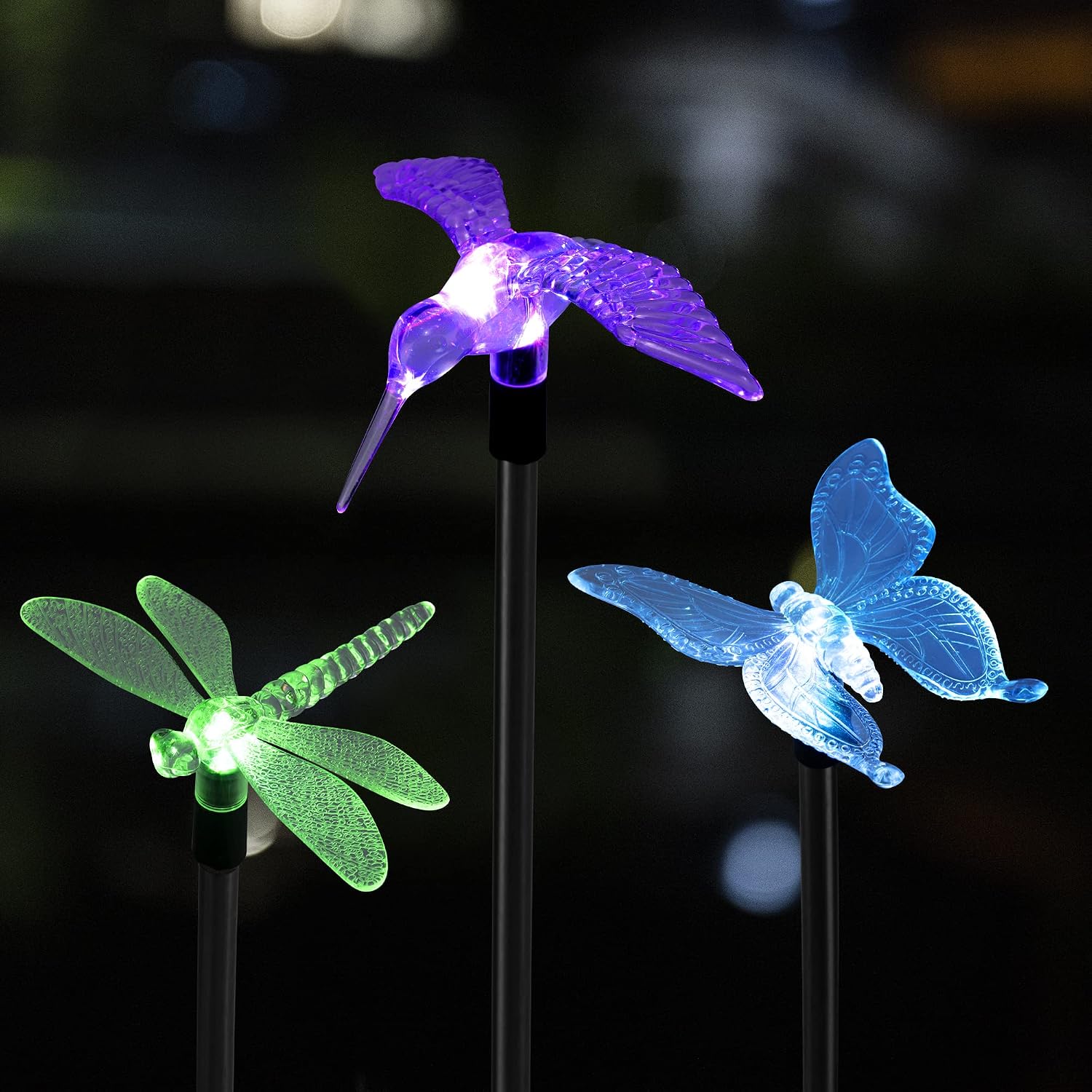 Solpex Solar Garden Lights, 3 Pack Butterfly Bird Lights Outdoor
