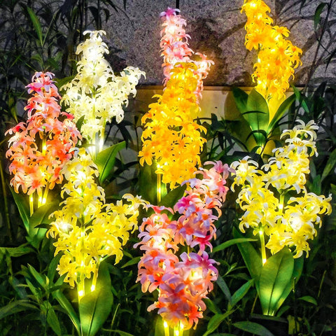 Solar Hyacinth Garden Lights With Glowing Stems (2 Pack)