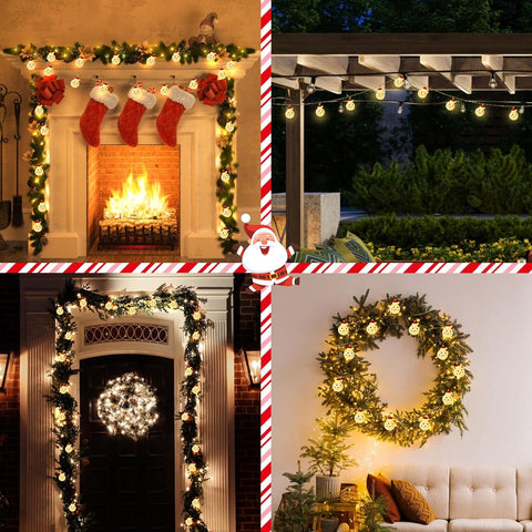 KINREECEL Snowman Christmas String Lights 30 LED – Warm White – 3m