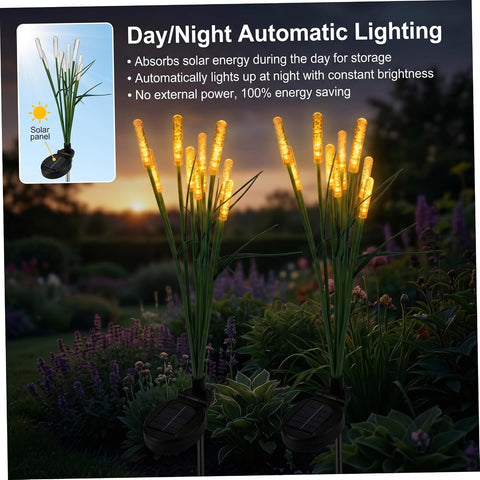 2 Pack 26.8" Swaying Solar Garden Lights, Waterproof Outdoor Solar Pathway Lights Warm White