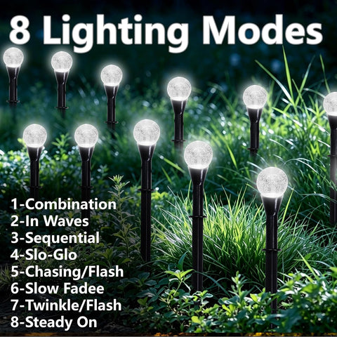 ENUOLI Solar Pathway Lights,30 LED Solar Strings Outdoor Waterproof(Multi)