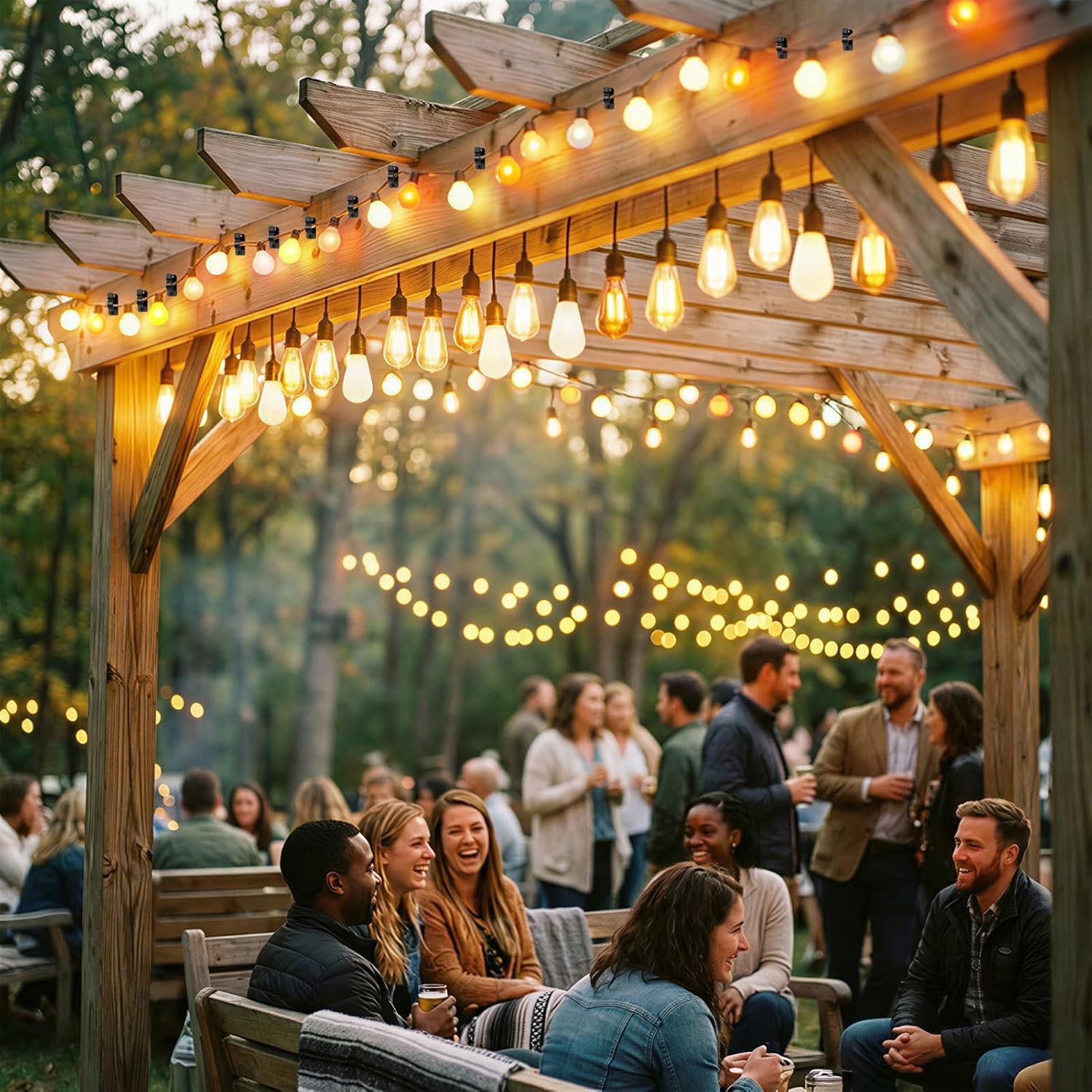 60 Pack Outdoor String Light Clips Screw-in Hooks – Garden Hooks for Fairy Lights, Garden Lighting & Decorative Cables – Keep Every Light Neat, Secure and Exactly Where You Want It