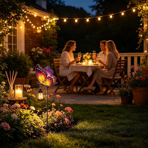 Solar Garden Lights, Butterfly Yard Stakes, Waterproof LED Landscape Decor