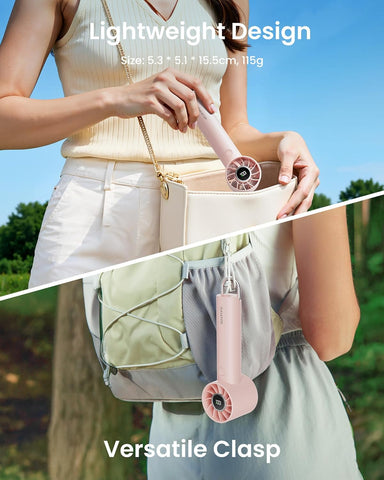 Mini Turbo Handheld Fan with LED Torch Pink