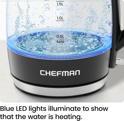 1.8L 3000W Electric Glass Kettle – Fast Boil Hot Water Boiler | Auto Shut Off | LED Indicator | Boil-Dry Protection | BPA-Free