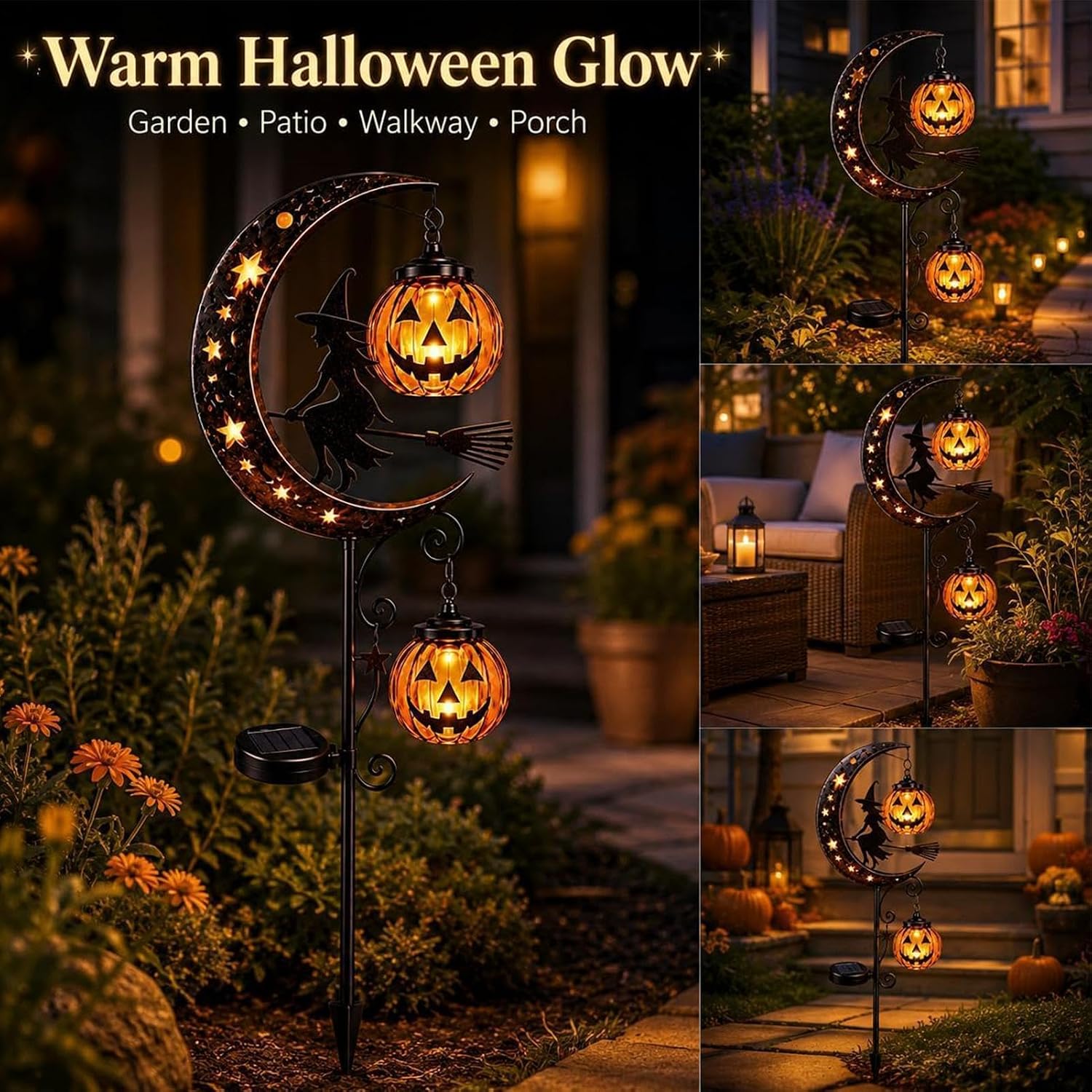 Halloween Solar Stake Lights Outdoor Holiday Waterproof Pathway Lighting
