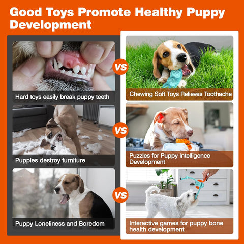 9 Pcs Interactive Puppy Toys for Teething and Tug of War