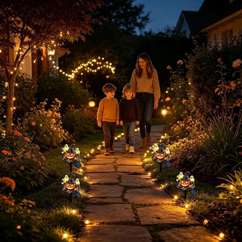 Halloween Solar Lights Pumpkin Ghost Courtyard Stake Lights