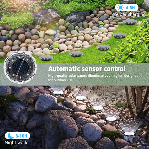 Solar Ground Lights 8 Pack Solar Garden Lights for Patio Yard Landscape