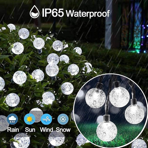 50 LED Solar Globe Fairy Lights - 8 Modes Waterproof String Lights with 800mAh Battery with Remote
