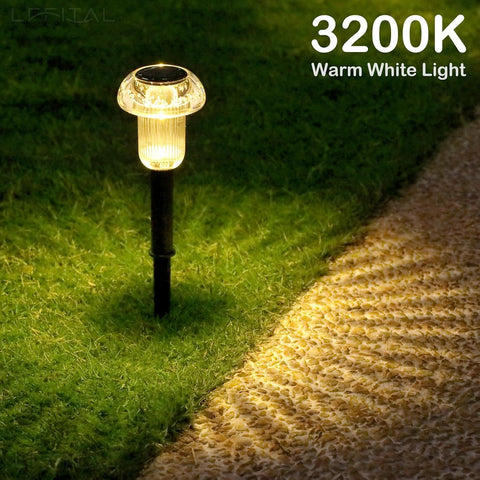 Solar Lights Outdoor 8 Pack Solar Pathway Lights Outdoor 3000K Warm White LED Waterproof Mushroom Lighting Stake for Outside, Yard, Garden, Path, Lawn, Driveway, Patio, Landscape Decorations