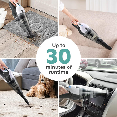 Handheld Vacuum Cleaner Black 8000Pa Cordless Rechargeable for Home & Car