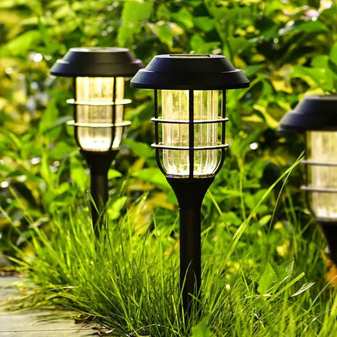 4 Pack Solar Powered Stake Lights, Pathway Lighting Solar Garden Lights, Solar Lights Outdoor Garden, Garden Ornaments Outdoor for Yard