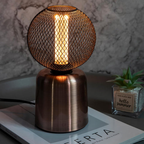 LED E27 Dimmable Globe Bulb with Black Metal Cage 3.5W