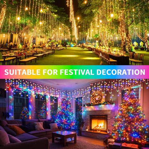 660 LED Outdoor Icicle Christmas Lights 25m/82ft – IP65 Waterproof Fairy String Lights with 8 Modes, Remote & Timer for Porch, Roof, Garden & Balcony - Turn Your Home into a Winter Wonderland