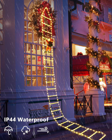Christmas Ladder Lights with Santa Claus 338 LEDs Warm White Outdoor Décor