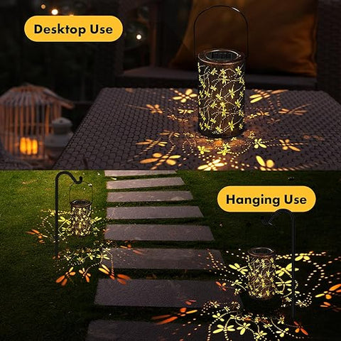 Lanterns placed on a garden table

