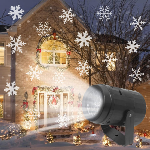Jsdoin Christmas Projector Lights – LED Snowflake Projector with 8 Patterns, Remote Control & Adjustable Projection for Christmas, Halloween, Weddings & Parties