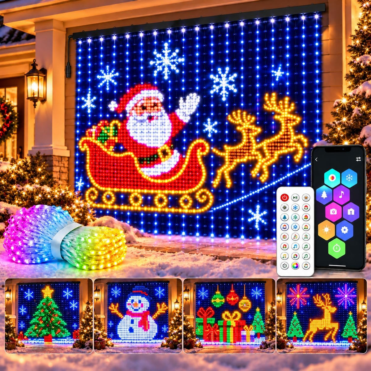 Smart LED Curtain Lights – App-Controlled Pixel RGB Window & Wall Lights for Christmas, Bedrooms, Parties & Weddings - Turn Any Space Into Your Own Little Light Show