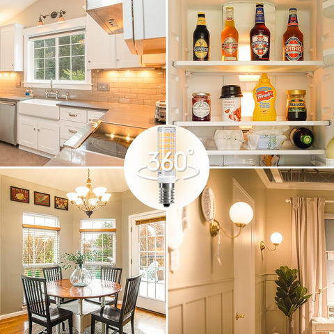 Collage of a kitchen, shelves with drinks, and a dining area with a chandelier.