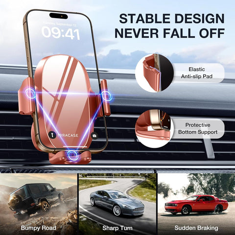 Miracase 2nd Generation Car Phone Holder – Universal Air Vent Mount with 360° Rotation for iPhone and Samsung Smartphones