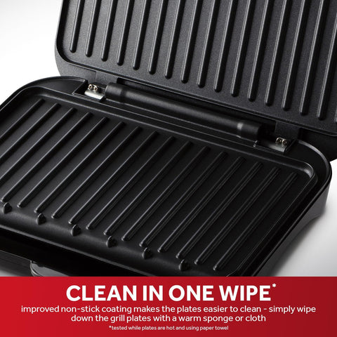Medium Electric Fit Grill 1630W Black – Non-Stick Griddle, Toastie, Panini, BBQ, Energy Saving, Easy Clean, Drip Tray