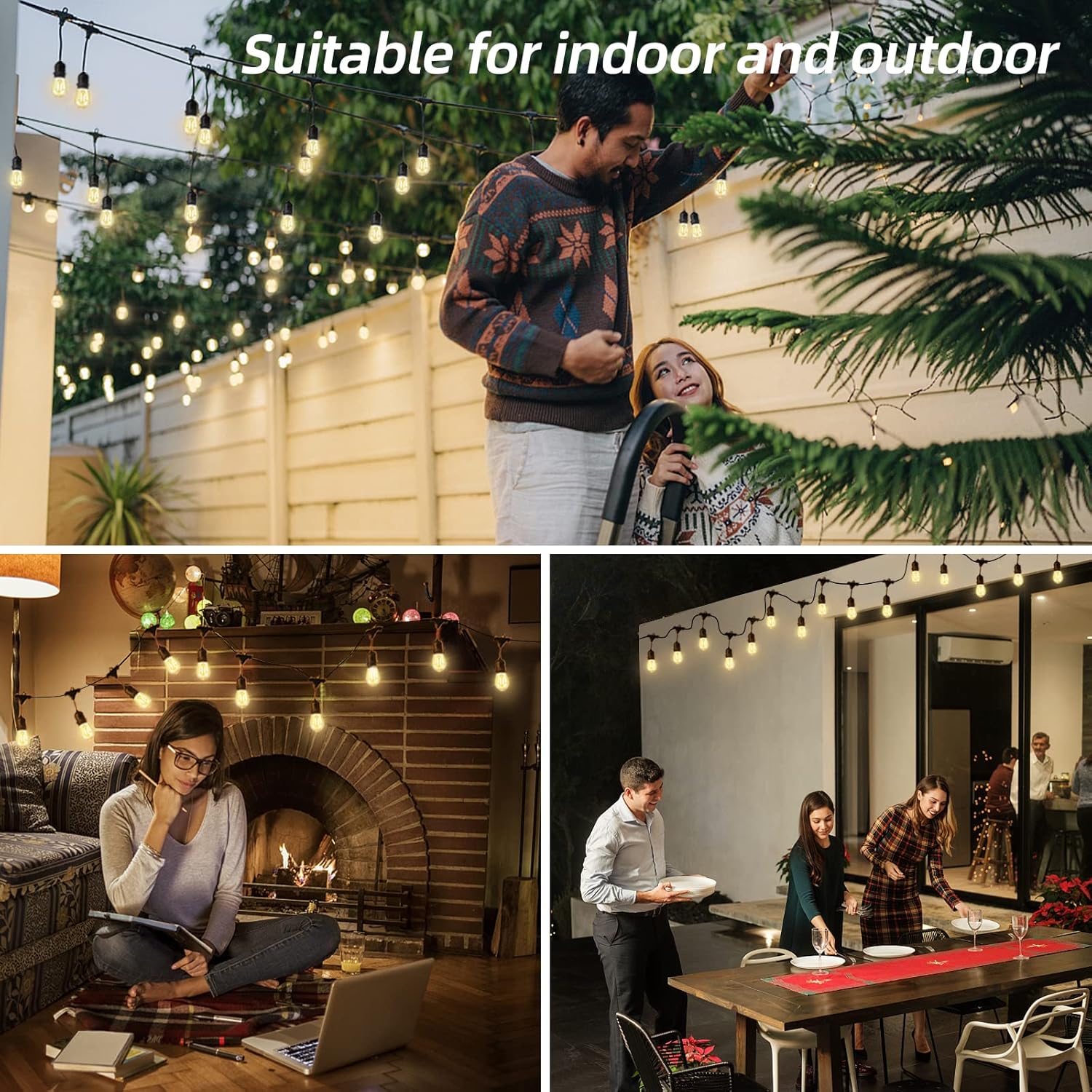 45M Outdoor Party Lights With Replaceable bulbs