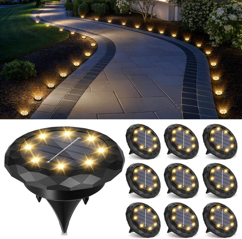 COXSENI Solar Pathway Lights Outdoor 6 Pack, 12Hrs Solar Powered, IP65 Waterproof, Cool White