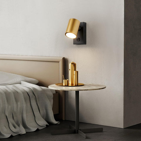 Adjustable GU10 Wall Spotlight Matt Black & Gold