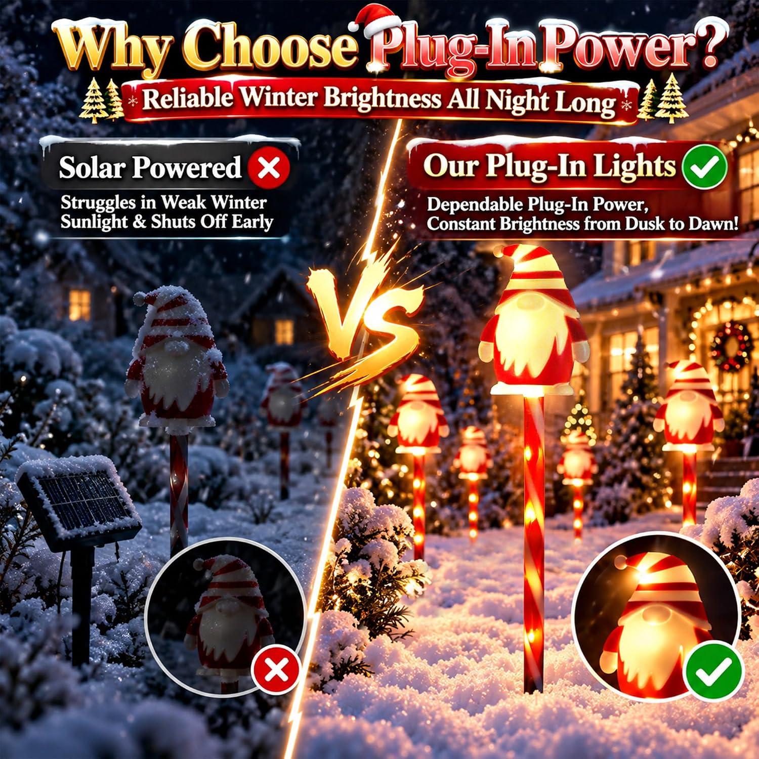 12 Pack Christmas Santa Claus Pathway Lights Outdoor Decorations