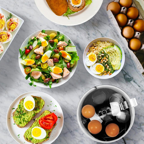 Electric Egg Boiler EB27 Black 400W 7-Egg Automatic Boiler & Poacher with Keep-Warm Function