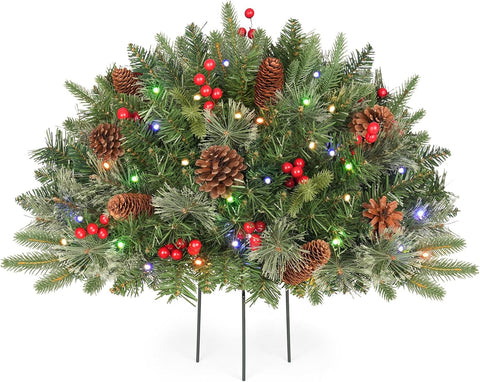 2 Packs Solar Christmas Tree 35.8in Outdoor Prelit Lighted Christmas Tree