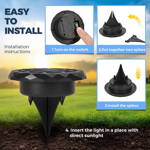 Mini Solar Ground Lights, 10 Pack Solar Lights Outdoor Waterproof,Solar Garden Disk Lights Landscape Lighting for Outside Pathway Deck Yard Patio Lawn Driveway Walkway Decor Cool White