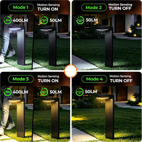 Solar Lights Outdoor Garden with Motion Sensor, 4 Pack, IP65 Waterproof