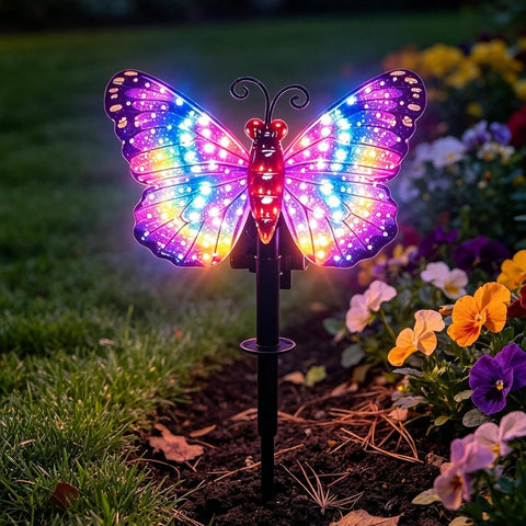 Solar Stake Lights Butterfly LED Lighting Decor Pathway Lamp