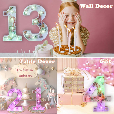 Unicorn LED Number 9 Light 18 Color Changing