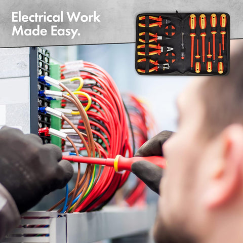 Electrician Insulated Screwdriver and Pliers Tool Set
