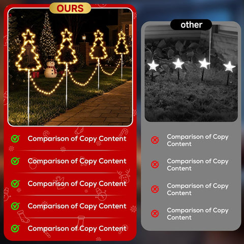 Quntis Outdoor Christmas Pathway Lights Mains Powered Warm White & RGB
