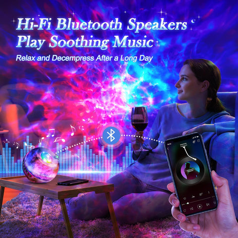 Star Light Galaxy Fairy Projector with Bluetooth, 15 Colors, White Noise & Remote, Aesthetic Night Light for Bedroom & Gifts