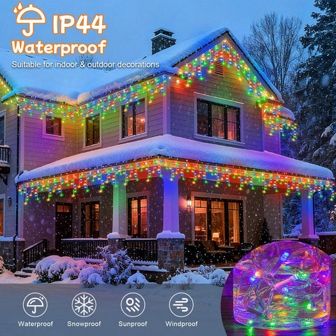 cshare Icicle Lights Outdoor 20M 480 LEDs Multicoloured Waterproof