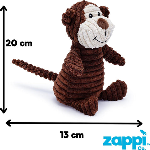 Brown Monkey Plush Dog Toy with Squeaker