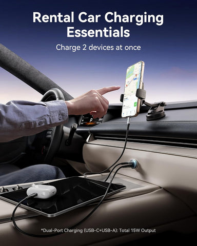 INIU 60W Dual USB Car Charger – USB-C & USB-A Fast Charging Adapter