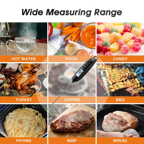 Digital Meat Thermometer Probe with Backlight – Black